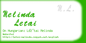 melinda letai business card